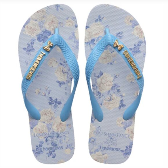 🩵 LoveShackFancy x Havaianas Women's Whisper Blue Top Flip Flops - Picture 2 of 9